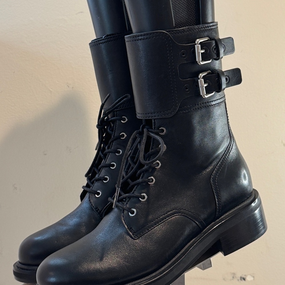 Rag & Bone Buckle Cuff Moto Women’s Black Boots size 7.5 - Picture 4 of 10